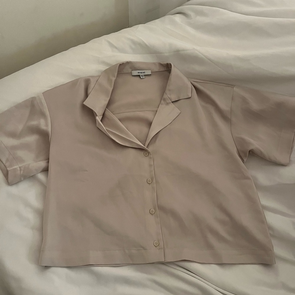 Silk button up top